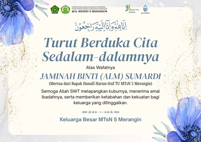 Kembali Berduka, Mertua Hanafi Harun Staf TU MTsN 5 Merangin Berpulang Kembali Berduka, Mertua Hanafi Harun Staf TU MTsN 5 Merangin Berpulang